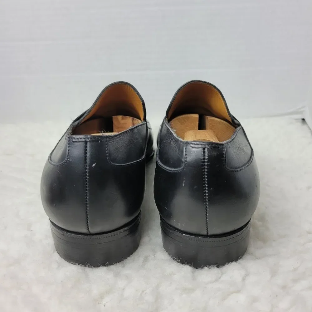 J.M. Weston Men's Penny Loafer Size 9 D Black Leather Pointed Toe Shoes